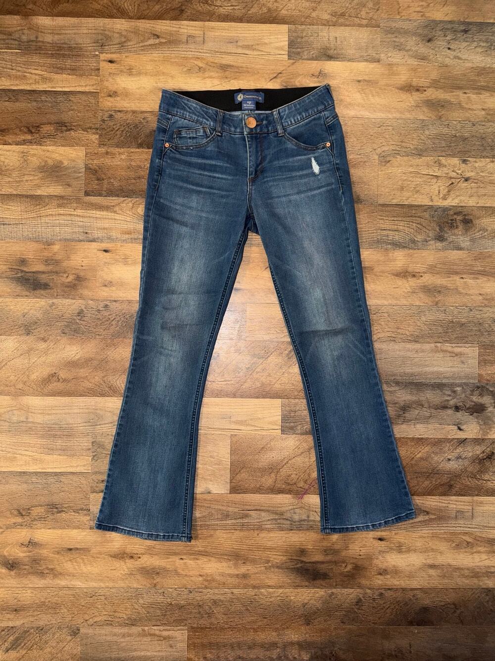 Democracy women’s ab solution lightly distressed bootcut blue jeans